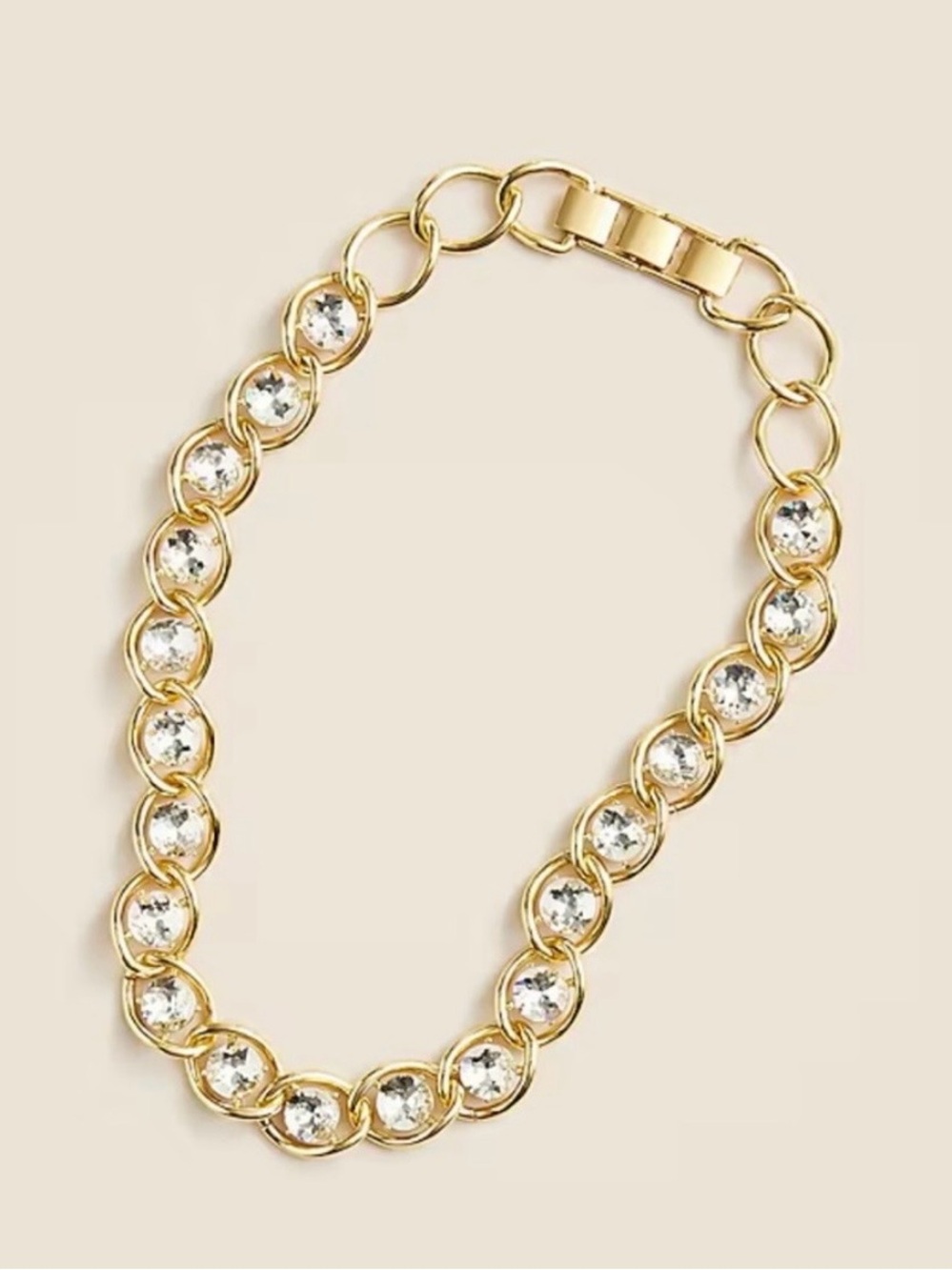 J. Crew Gold Link Necklace with Sparkle Crystals - Picture 4 of 7